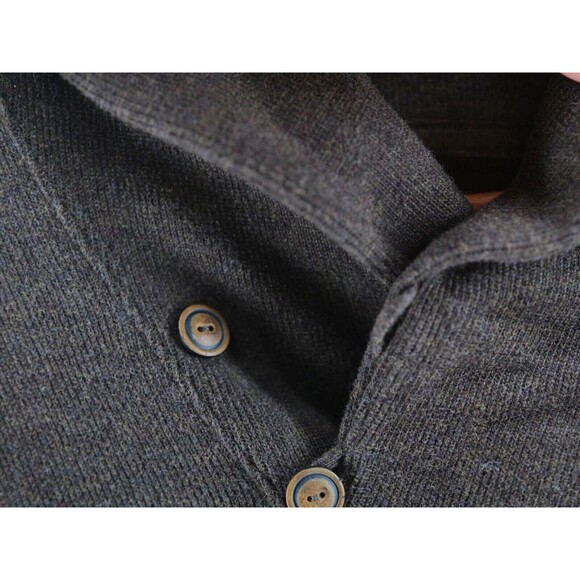 Polo Ralph Lauren Shawl Collar Two Button Sweater Brown Patch Long Sleeves Sz XL - Picture 5 of 8